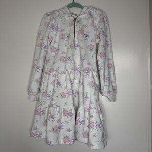 Janie and Jack Pastel Floral Hooded dress with zip size 5T